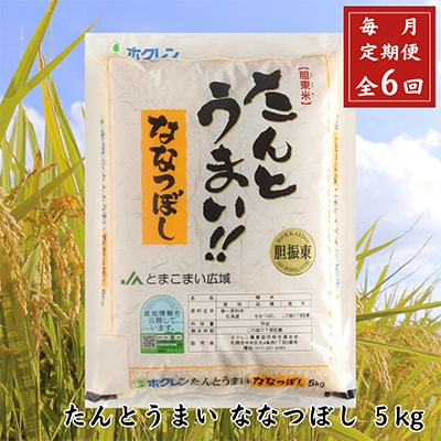 
＜毎月定期便＞＜安平町特産品＞たんとうまい5kg 〔ななつぼし〕全6回【4005493】
