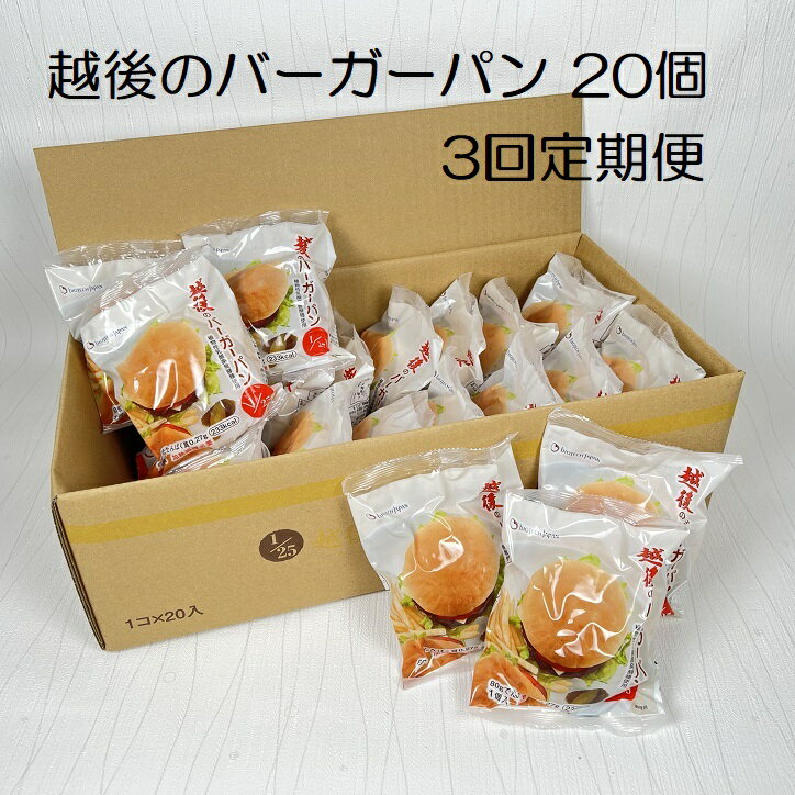 【ふるさと納税】【3ヶ月定期便】【たんぱく質調整食品】越後のバーガーパン 80g×20個×3回 バイオテックジャパン 越後シリーズ