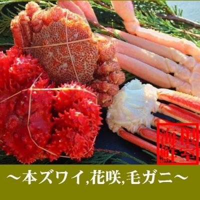 ふるさと納税 根室市 本ズワイガニ・花咲ガニ・毛ガニの三種のカニセット B-57008