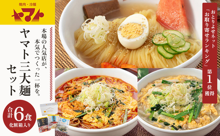 冷麺 計6食セット【冷麺 2食・温めん 2食・塩温めん 2食】株式会社ヤマトフードサービス