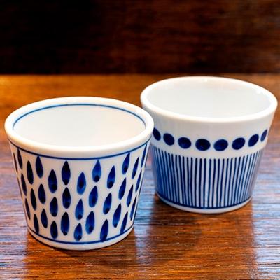 ふるさと納税 豊岡市 出石焼きのオリジナル蕎麦猪口2個セット(猪口把手付き)