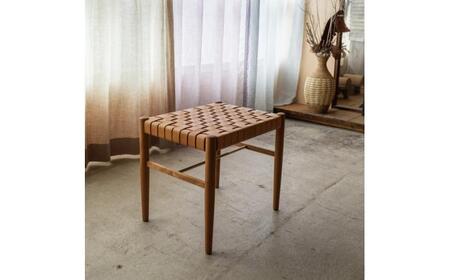 【受注生産】Stool 01 ブラックチェリー/oil finish(座面レザー) / スツール 椅子 いす チェア 家具 インテリア 木製 木目調 ナチュラル おしゃれ レザー 皮 デザイン ダイニ