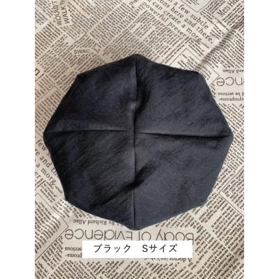 ふるさと納税 長岡京市 麻素材 ベレー帽(ベルギーリネン・麻　ブラック)　サイズS