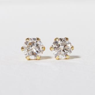 K18　一粒天然ダイヤモンド　スタッドピアス　0.40ct　5pe040