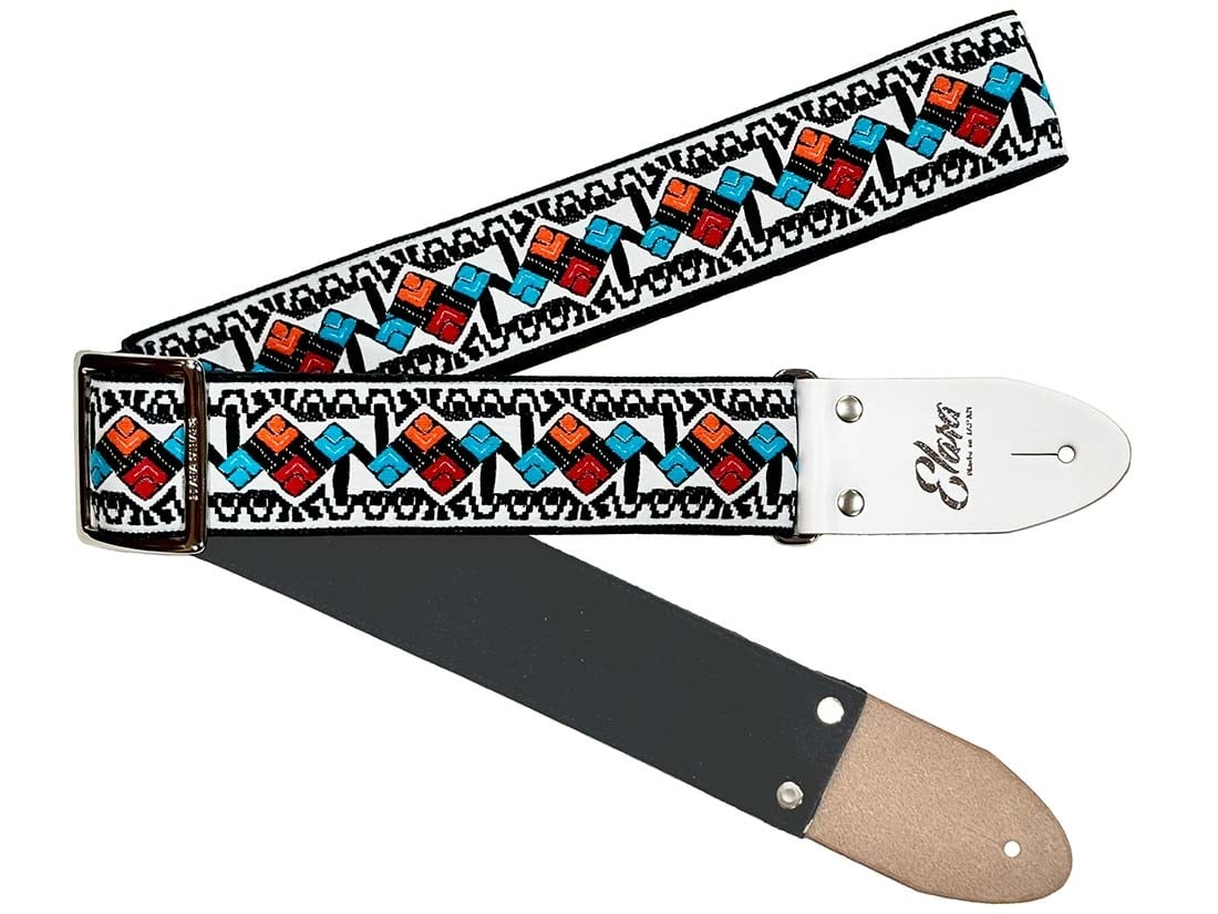 
            【ギターストラップ】 Elara Straps Maze Dice White 郡上市 レザー 真鍮バックル ウルトラスエード プロ仕様 エレキ アコギ ベース Ksound 小林楽器店
          