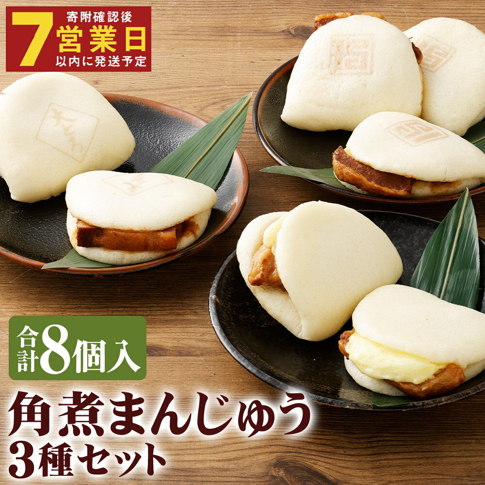 【ふるさと納税】角煮まんじゅう 3種 食べ比べ セット 角煮まんじゅう 4個 大とろ角煮まんじゅう 2個 チーズ角煮まんじゅう 2個 計8個 角煮まん 角煮 豚角煮 豚の角煮 豚肉 卓袱 卓袱料理 中華 詰め合わせ 冷凍 長崎県 時津町 送料無料