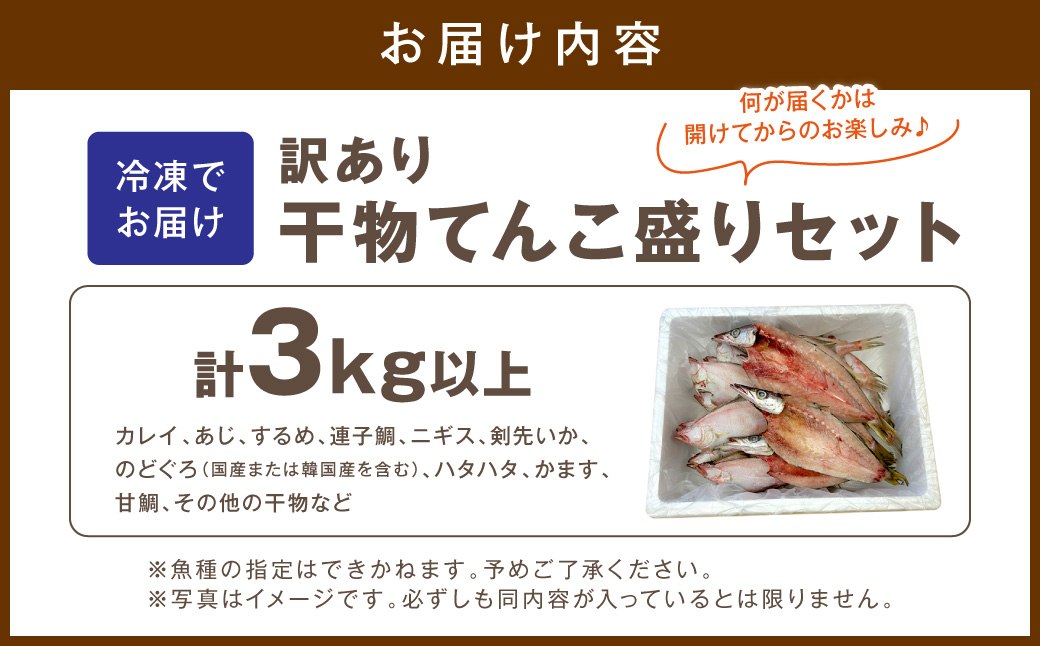 訳あり 干物てんこ盛りセット 3kg以上 【033_1790】