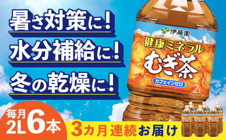 【3回定期便】 伊藤園 健康ミネラルむぎ茶 2L×6本入り 麦茶 飲み物 ペットボトル 岐阜市/伊藤園 岐阜支店[ANCX008]