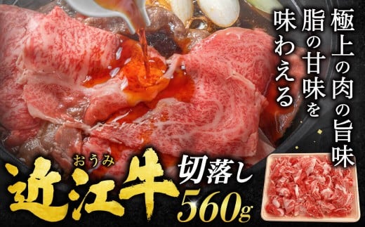 近江牛 切落し 560g お肉処 ちかえ 滋賀県 東近江市 A54 近江牛 切り落とし 牛肉 黒毛和牛 すき焼き しゃぶしゃぶ
