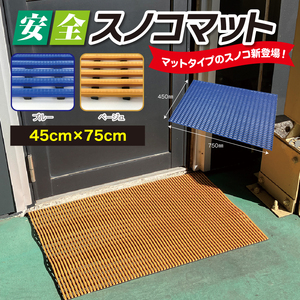 安全スノコマット　450×750mm　ブルー ／ 樹脂製 下駄箱 お風呂場 ベランダ テラス 樹脂製マット 高耐久 ソフトな感触 素足にやさしい 水はけ 水回りにも最適 千葉県