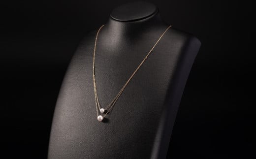 
                  【真珠】【お洒落なシンプル♪】6.5/5mm アコヤ真珠 2連バーネックレス  H-288
                