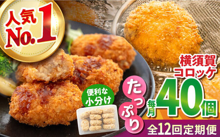 【全12回定期便】横須賀コロッケ 40個 1.8kg ころっけ 冷凍 揚げ物 惣菜 コロッケ 横須賀【有限会社丸伸商事】 [AKFH017]