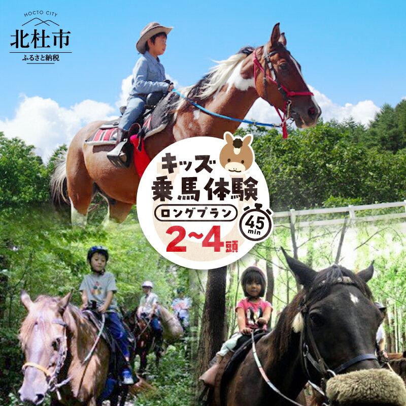【ふるさと納税】 乗馬体験 キッズプラン 選べるチケット 馬 2頭 3頭 4頭 ロングプラン 約45分 乗馬 3歳以下親子乗り可 一人乗り3歳～ 自然 森林散策 ファミリー 初心者も安心 体験 八ヶ岳南麓 山梨県 北杜市 送料無料