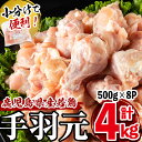 【ふるさと納税】小分けで便利！鹿児島県産若鶏手羽元 計4kg(500g×8P)鹿児島県産若鶏の手羽元を真空パックで冷凍！おいしさをギュッと閉じ込めました！専用の飼料で美味しい鶏肉に♪唐揚げ・煮込み料理・ローストチキンなど使い勝手色々【羽根】a2-073