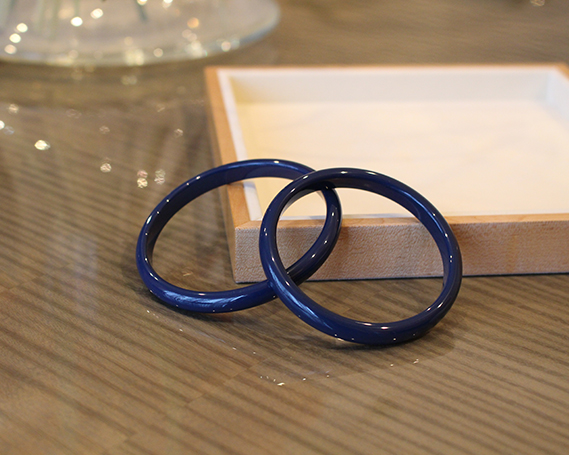 No.244 SHINBEY　漆バングル　ネイビー　L