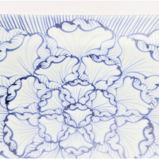 有田焼 そうた窯 染付花弁紋正角皿 2枚セット 食器 器 うつわ 四角 プレート 手描き 染付 丸兄商社 A40-268_イメージ5