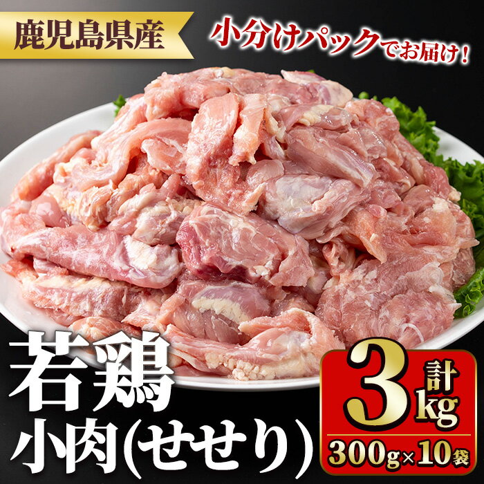 【ふるさと納税】鹿児島県産若鶏小肉(せせり)(300g×10袋・合計3kg) 国産 鶏肉 鳥肉 肉 若鶏 お肉 小肉 せせり 希少 小分け 冷凍 真空パック【TRINITY】