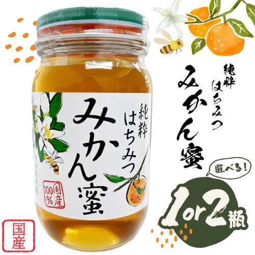 【ふるさと納税】みかん蜂蜜 蜂蜜 選べる瓶数 1瓶 300g 2瓶 計600g 野田養蜂園《60日以内に出荷予定(土日祝除く)》和歌山県 日高川町 蜂蜜 みかん ハニー はちみつ 蜜 ハチミツ