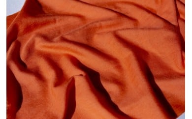 （オレンジ）【現代の名工作】上品な光沢の華やかなシルクウールストール