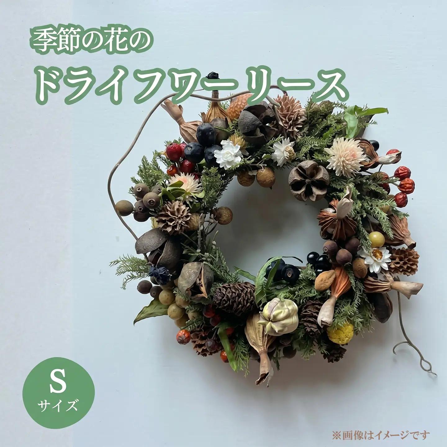 季節の花のドライフラワー リース Sサイズ ドライフラワー