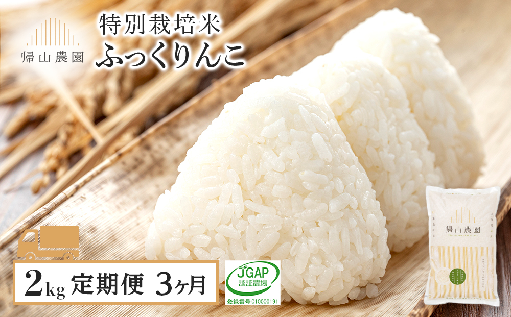
            【令和7年産新米予約】【3ヵ月定期便】特別栽培米産地直送 ふっくりんこ 2kg×3回 《帰山農園》 米 白米 北海道米 北海道産米 ブランド米 おにぎり ごはん 精米 送料無料
          