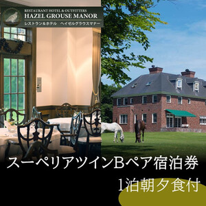 「ヘイゼルグラウスマナー」スーペリアツインB一泊ペア宿泊券　夕朝食付　| 宿泊券