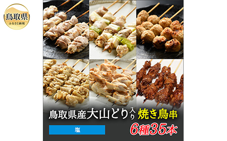  大黒堂の大山どりもも串などの「人気焼き鳥串35本セット（塩）」_T2600239