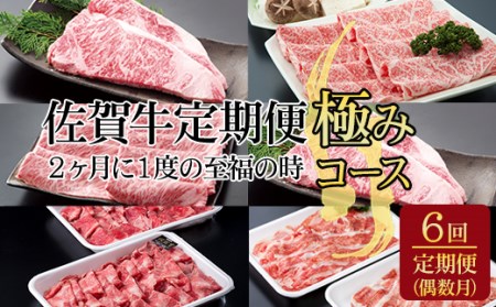 【定期便】佐賀牛極みコース 隔月（2ヶ月に1度) お肉の定期便  Q222-001