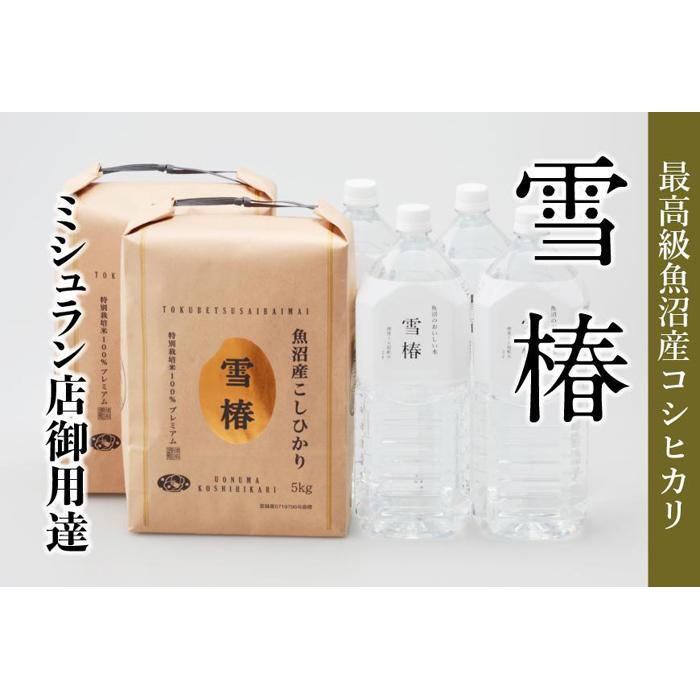 【ふるさと納税】【 至高の魚沼セット 】 最高級 魚沼産 コシヒカリ 雪椿 10kg ( 5kg × 2袋 ) ＋ 魚沼の天然水 雪椿 8L ( 2L× 4本 ) | お米 特別栽培米 魚沼 天然水 新潟県 津南町
