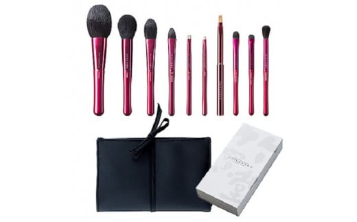 熊野化粧筆 Passionシリーズ10点セット【メイクブラシ 化粧筆 フェイスブラシ チークブラシ アイシャドウブラシ 熊野筆 伝統工芸 職人技 高級筆 セット ギフト 贈り物】