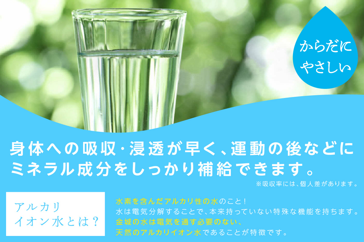 ミネラルウォーター 金城の華 500ml 24本入 2箱 飲料水 水 アルカリイオン水 【1823】