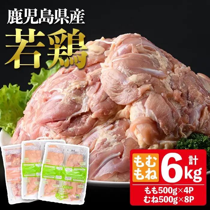 鹿児島県産 若鶏 もも むね セット (合計6kg) 鶏肉 モモ ムネ【南九フーズ】A1078-v01
