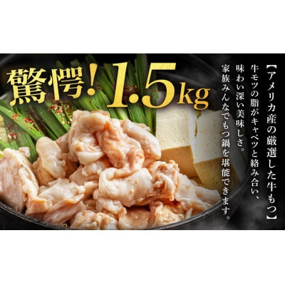 魚住商店あごだし【醤油仕立て】もつ鍋セット15人前、5人前3セット、もつ1.5kg【配送不可地域：離島】
