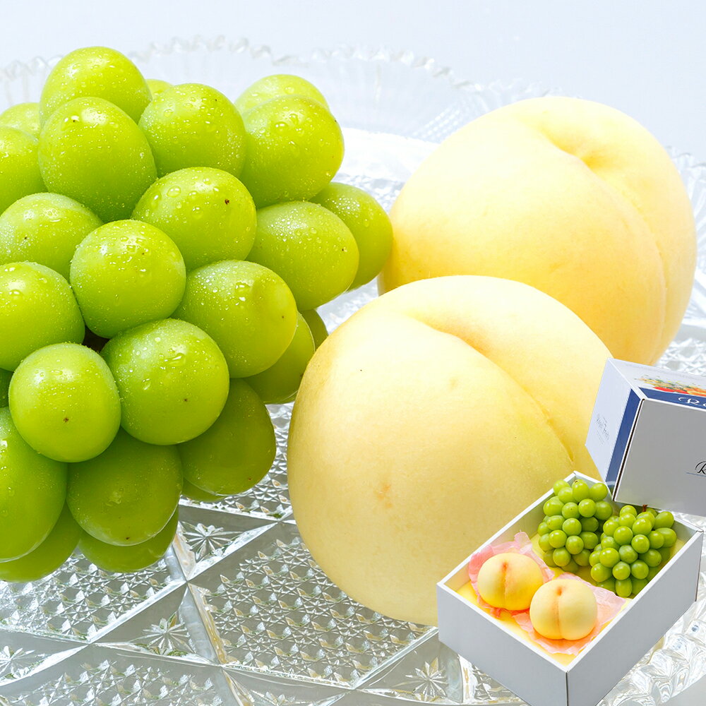 【ふるさと納税】桃 ぶどう 果物 詰合せ 白桃 2玉（1玉220g以上）・シャインマスカット晴王 2房（1房480g以上） 化粧箱入り 岡山県産 フルーツ 果物 ギフト 高級ぶどう 送料無料 【2026年7月下旬～8月上旬迄順次発送予定】