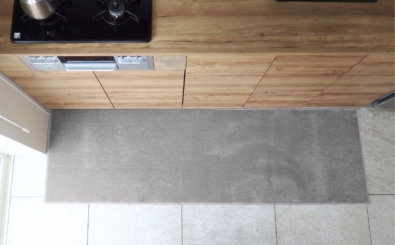 diw0324 北欧風キッチンマット ラグマットタイプ 65×240cm ノーマル型 シルバーグレー 抗菌防臭 SEK 織人しきもの屋工房