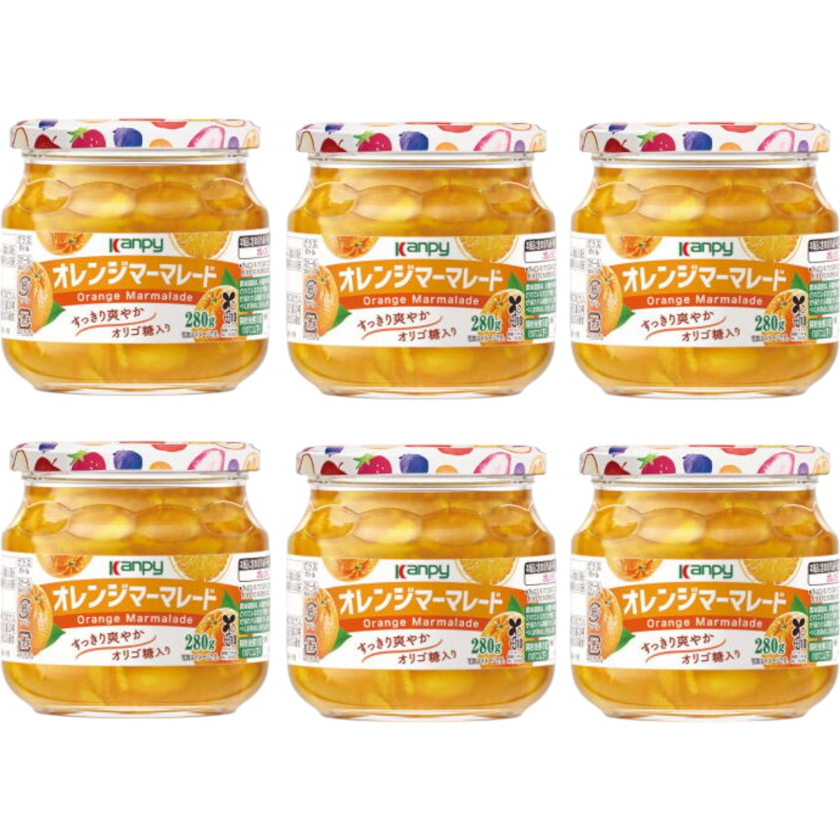 
            カンピー　オレンジマーマレード 280ｇ 1ケース（6本入）　ギフト 朝食 果実ジャム フルーツジャム オリゴ糖配合 トースト ヨーグルト 家族向け まとめ買いに オレンジ
          