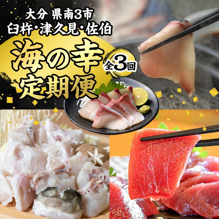 【ふるさと納税】＜先行予約受付中！2027年1月下旬より配送開始予定＞＜定期便・全3回＞大分県南 臼杵・津久見・佐伯 海の幸 定期便 (該当月にお届け) ふぐ まぐろ ぶり 鍋 からあげ 刺身 食べ比べ しゃぶしゃぶ ＜北海道・沖縄・離島配送不可＞ 【BR122】【大分県南3市】