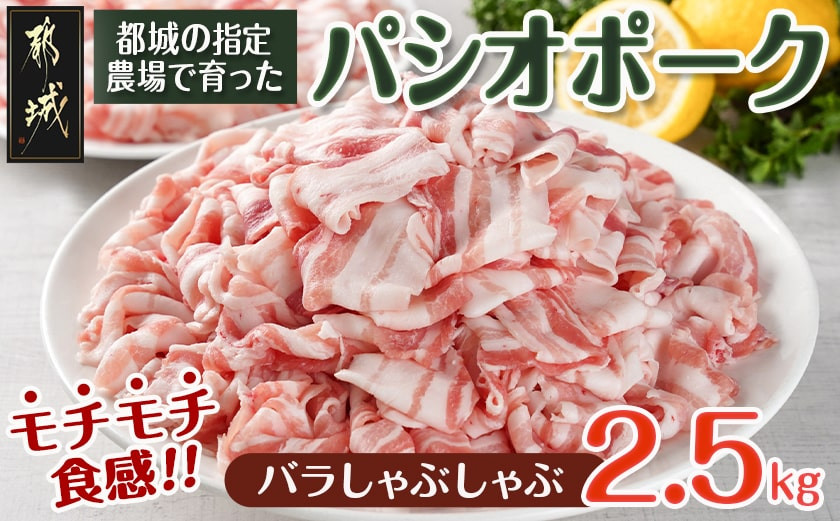 
                  パシオポークバラしゃぶしゃぶ2.5kg(250g×10パック)_AC-5406_(都城市) 都城産 パシオポーク SPF豚 バラ コクと旨味 コプラフレーク 250g 10P 
                