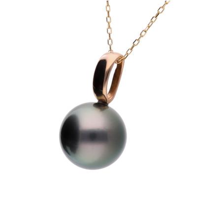 ふるさと納税 神戸市 【響】黒蝶真珠(タヒチパール) K18 ピンクゴールド ペンダントトップ |  | 01