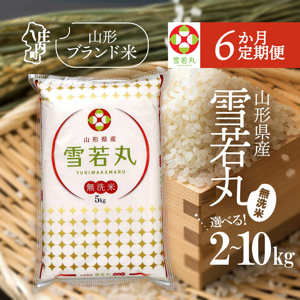 【ふるさと納税】【6か月定期便】山形米 雪若丸 無洗米 選べる配送開始月 内容量 2kg / 5kg / 6kg / 10kg 令和7年産 / 令和8年産 ブランド米 米 山形 庄内平野 ふるさと納税 定期便 定期 山形県【毎月中旬発送】