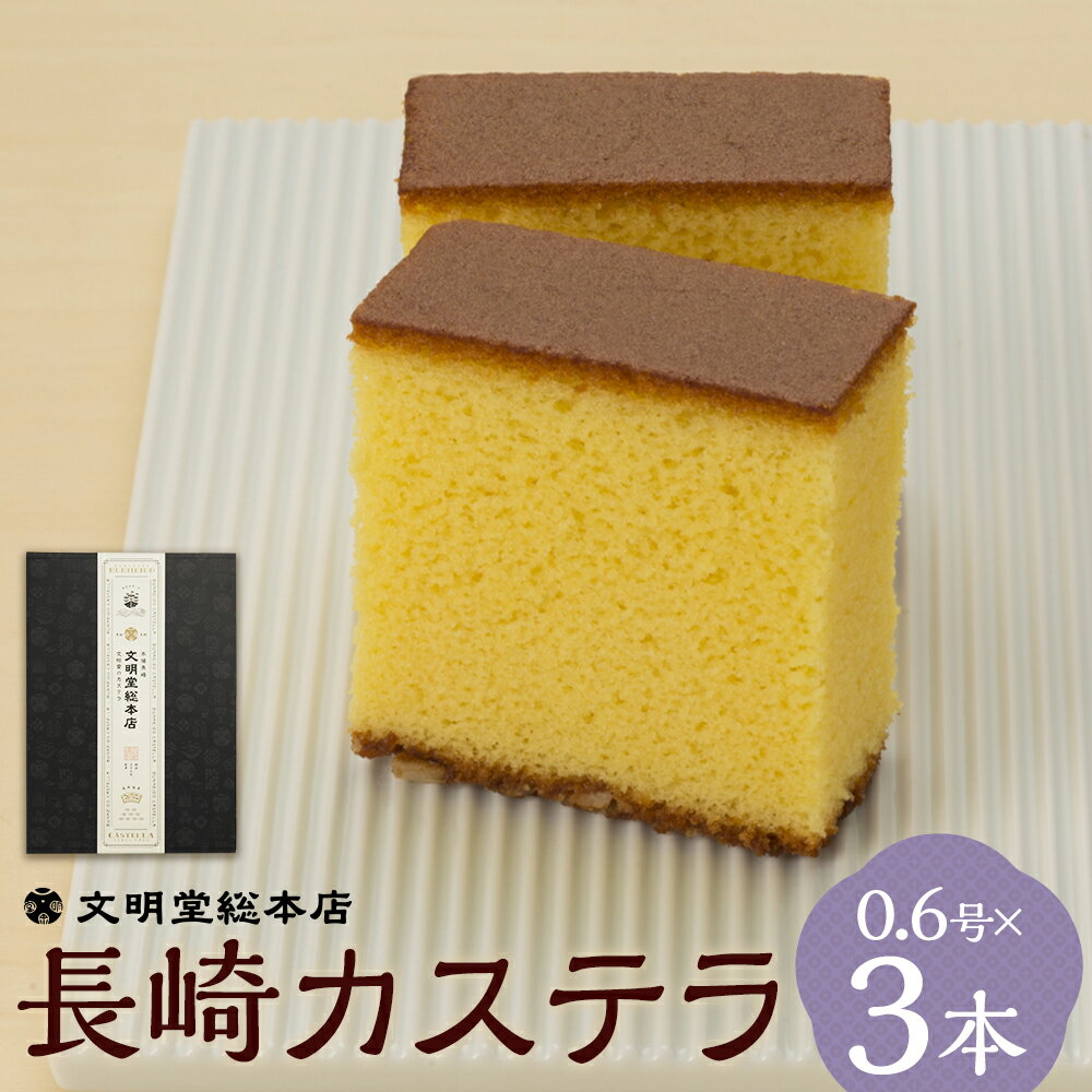 【ふるさと納税】長崎カステラ 1.8号 0.6号×3本入 カステラ カット済み お菓子 スイーツ デザート 長崎カステラ カステラ かすてら 贈答 ギフト 和菓子 常温 文明堂 長崎 送料無料