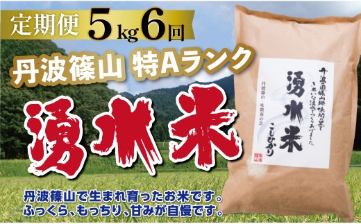 〈定期便 特Aランク〉令和7年産 丹波篠山産 特A コシヒカリ 湧水米  【 5kg  6回 】 | 丹波篠山 お米 おこめ ブランド米 ごはん ご飯 白米 米 コメ こめ 精米 精白米 おいしい米 美味しいお米 兵庫県 お取り寄せ こしひかり コシヒカリ