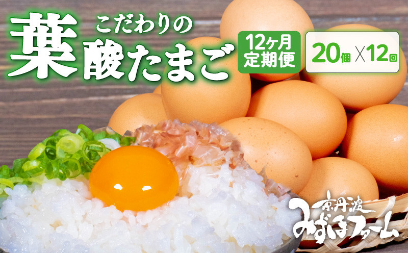 
            【12回定期便】 京都こだわり卵 葉酸たまご 20個 (割れ保証2個含む) 国産 (卵 たまご タマゴ 鶏卵 卵黄 新鮮 セット 12回 か月 12 料理 卵かけごはん 卵焼き 玉子焼き 小分け パック 冷蔵 贈答品 ギフト プレゼント お歳暮 日用品 家庭用 人気 ランキング 京都府 京丹波町
          