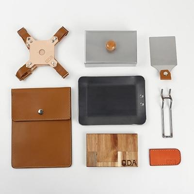 ふるさと納税 岡崎市 oka-d-art 黒皮鉄板 B6-Lタイプ 本革鉄板ケース8点セット t4.5mm×140×190 |  | 01