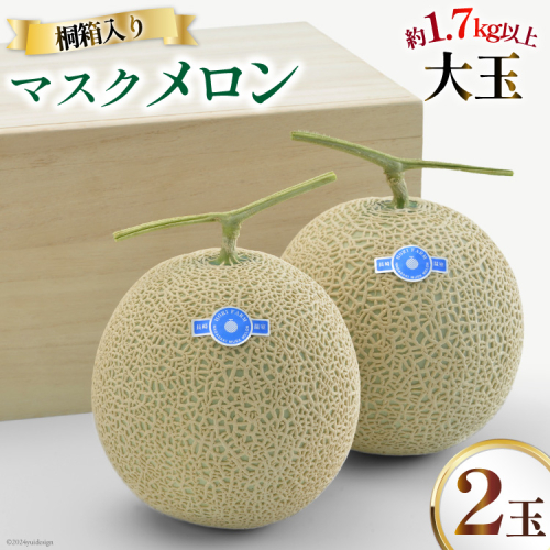 AB053 その道一筋の生産者がじっくり丁寧に育てた　マスクメロン 特選 大玉 桐箱