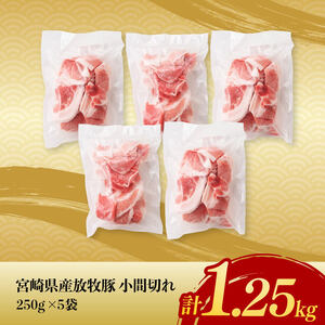 【12ヶ月定期便】宮崎県産豚肉放牧豚パラパラ小間切れ1.25kg【 豚肉 豚 肉 小間切れ 細切れ 炒め物 】