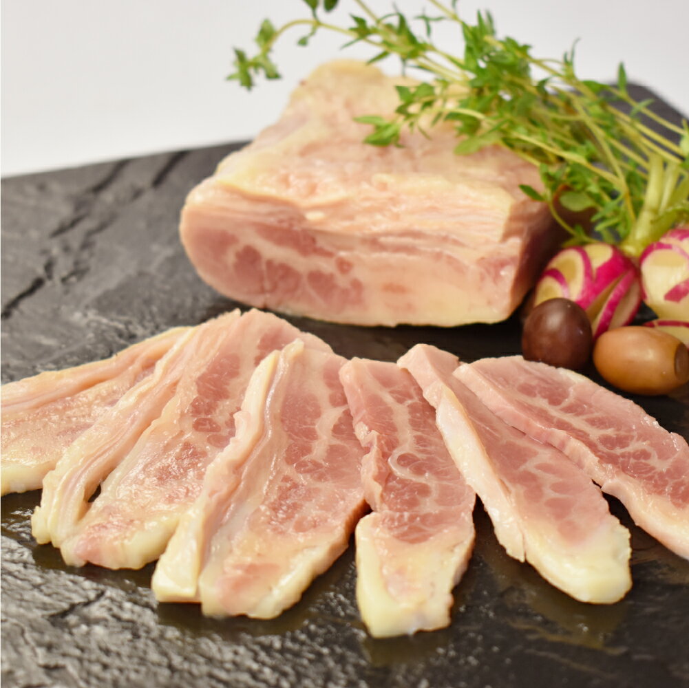 【ふるさと納税】下北牛「ノンスモークベーコン」(ササミ)約300g【配送不可地域：離島】