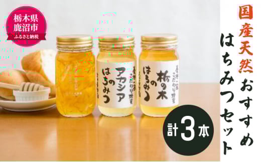 ＜創業100年＞国産 天然 おすすめ はちみつ セット （アカシア・栃の木各300g等、計3本） ハニー 国産はちみつ 使いやすい ウッディーな味わい ハニー はちみつ詰め合わせ ※北海道・九州・沖縄・離島への配送不可