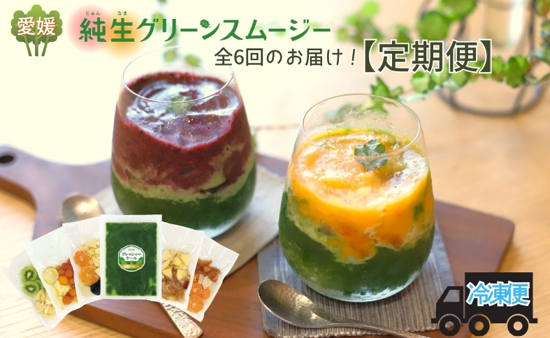 スムージー 定期便 6回 ケール 果物・野菜5種 ブルーベリー バナナ キウイフルーツ リンゴ 温州みかん ビーツ ミニトマト いちじく ポポー 冷凍 遠藤青汁 endou元気BAR 伊予市 愛媛 | F63