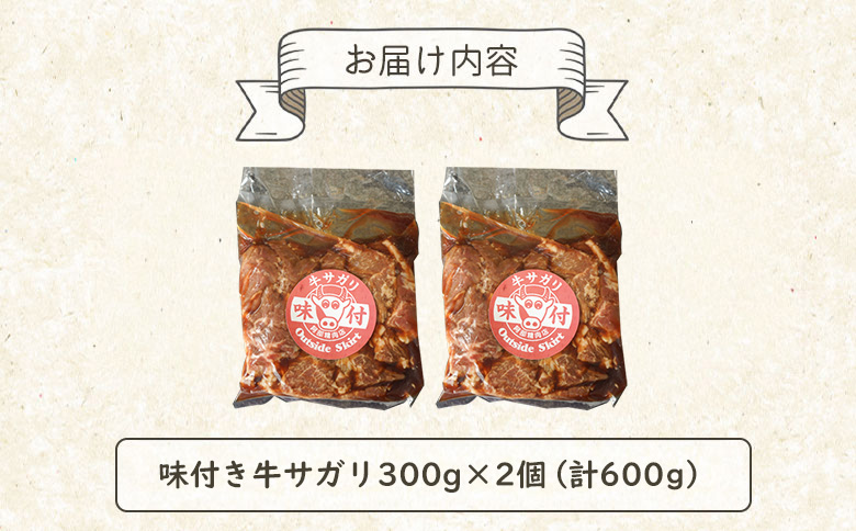 阿部精肉店の味付き牛サガリ300g×2個【16000401】_イメージ3